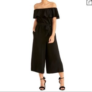 Rachel Roy off shoulder wide leg jumpsuit w bow